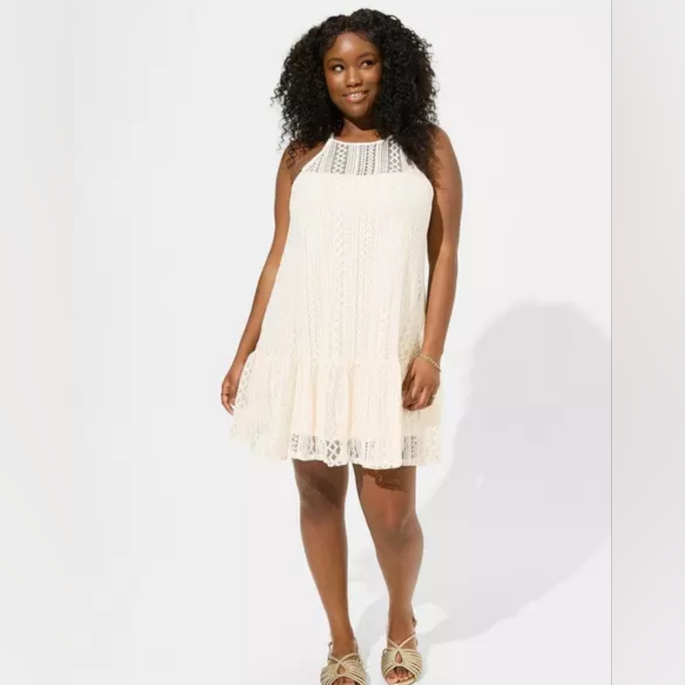 NWT 3x Torrid Mini Geo Lace Cami Trapeze DRESS